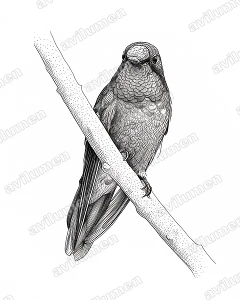 Ilustración en Tinta: Heliangelus viola (Colibrí violeta​)
