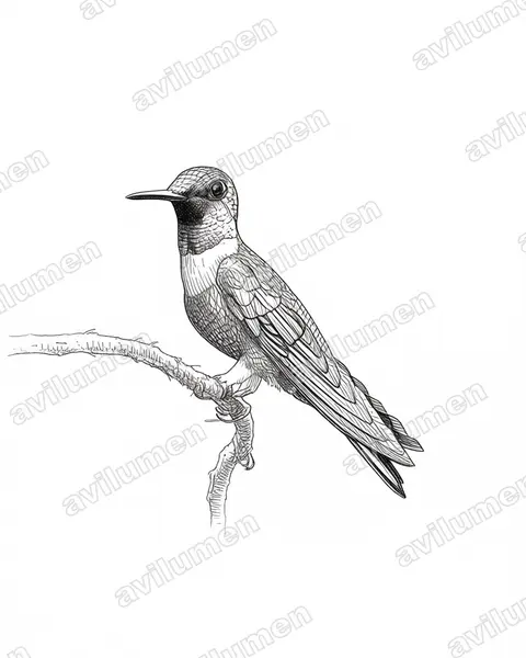 Ilustración en Tinta: Heliodoxa aurescens (Brillante pechicastaño​)