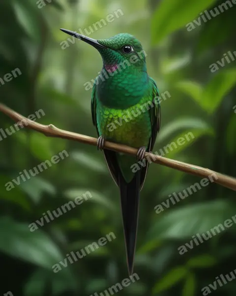 Ilustración en Realista: Heliodoxa imperatrix (Brillante emperador​)