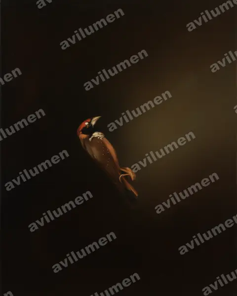 Ilustración en Óleo: Heteromunia pectoralis (Diamante pectoral)