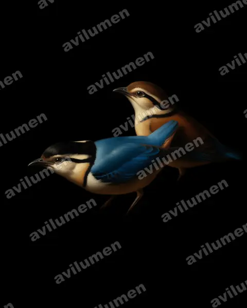 Ilustración en Óleo: Hydrornis caeruleus (Pita gigante)