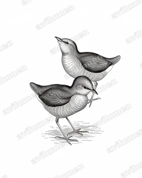 Illustration Encre : Hydrornis nipalensis (Brève à nuque bleue)