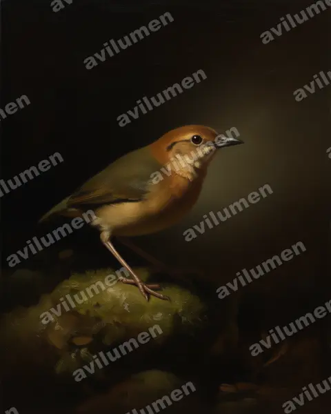 Ilustración en Óleo: Hydrornis oatesi (Pita rojiza)