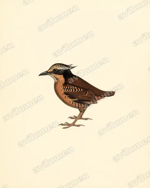 Illustration im Stil Historische Tafel: Ohrenpitta (Hydrornis phayrei)
