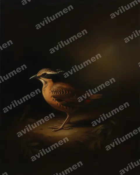 Illustration im Stil Öl: Ohrenpitta (Hydrornis phayrei)