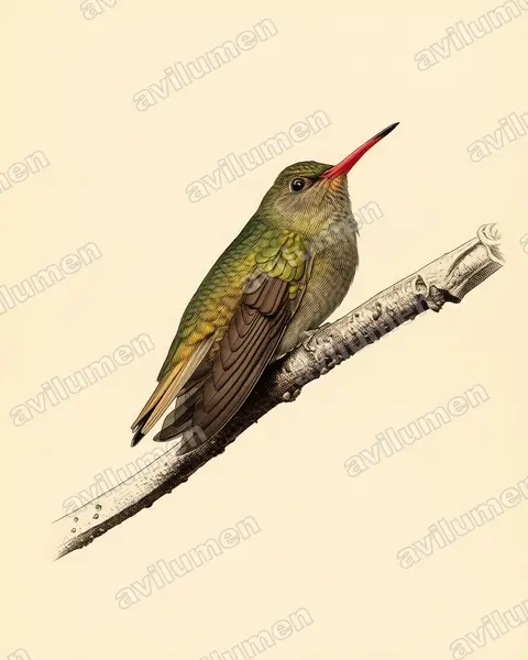 Illustration Planche ancienne : Hylocharis chrysura (Saphir à queue d'or)