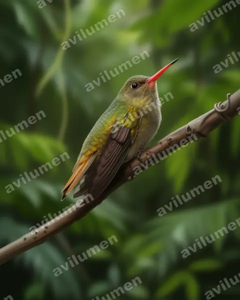 Illustration Réaliste : Hylocharis chrysura (Saphir à queue d'or)