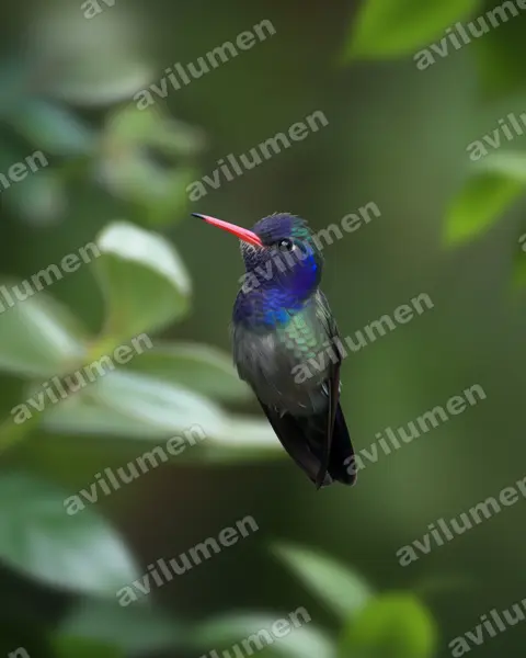 Ilustración en Realista: Hylocharis cyanus (Chlorestes cyanus)
