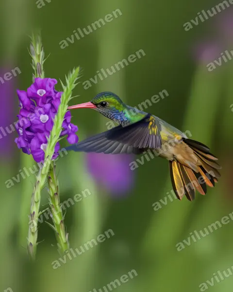 Illustration Réaliste : Hylocharis eliciae (Saphir d'Elicia)