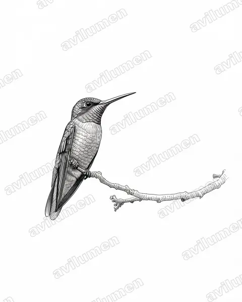 Ink illustration: Hylocharis sapphirina (Rufous-throated sapphire)