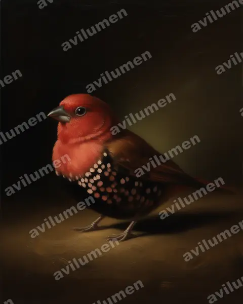 Ilustración en Óleo: Hypargos margaritatus (Estrilda golirrosa)