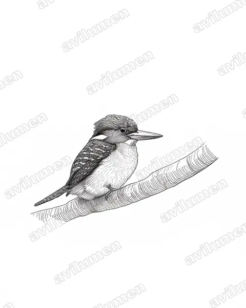Ilustración en Tinta: Lacedo pulchella (Martín cazador chico)