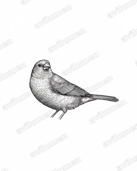 Ilustración en Tinta: Lagonosticta nitidula (Amaranta parda)