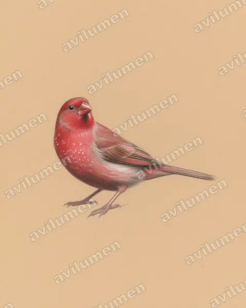 Ilustración en Lápiz de color: Lagonosticta nitidula (Amaranta parda)