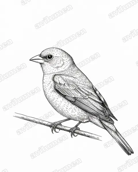 Illustration im Stil Tusche: Schwarzbauchamarant (Lagonosticta rara)