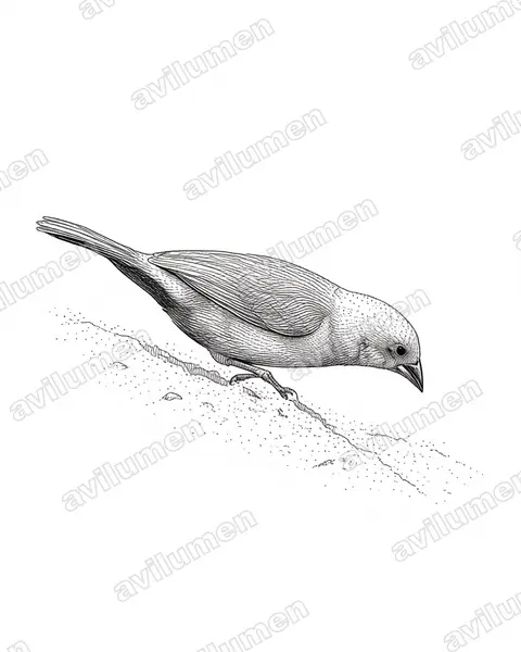 Illustration im Stil Tusche: Rosenamarant (Lagonosticta rhodopareia)