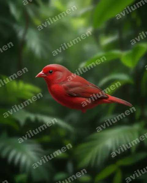 Illustration im Stil Realistisch: Dunkelamarant (Lagonosticta rubricata)