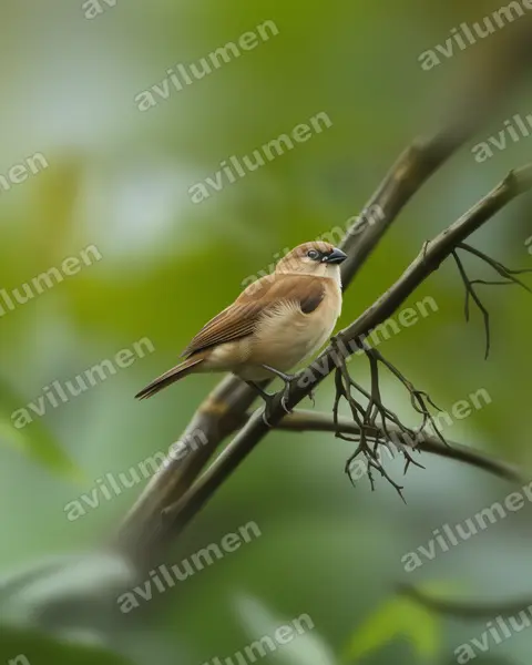 Realistic illustration: Lagonosticta rufopicta (Bar-breasted firefinch)