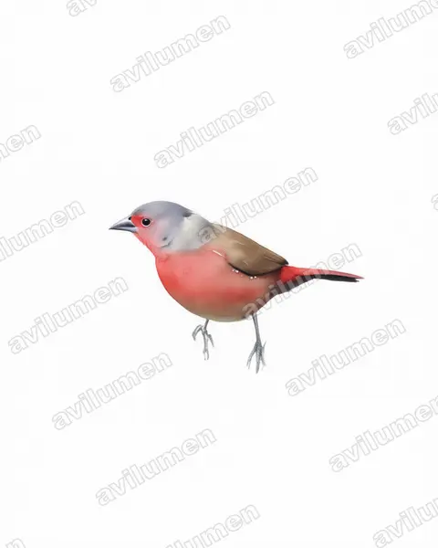 Illustration im Stil Aquarell: Reichenow-Amarant (Lagonosticta umbrinodorsalis)