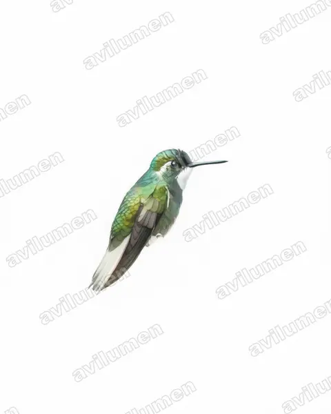 Ilustración en Acuarela: Lampornis castaneoventris (Colibrí ventricastaño)