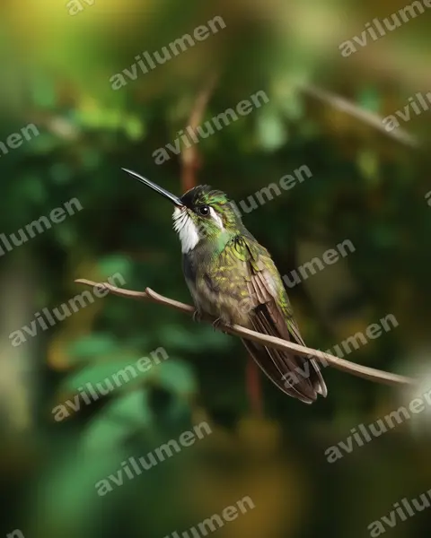 Illustration Réaliste : Lampornis cinereicauda (Colibri à queue grise)