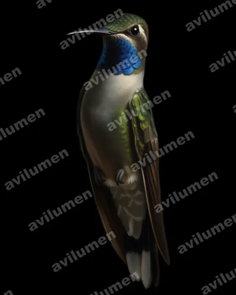 Illustration im Stil Öl: Blaukehlnymphe (Lampornis clemenciae)