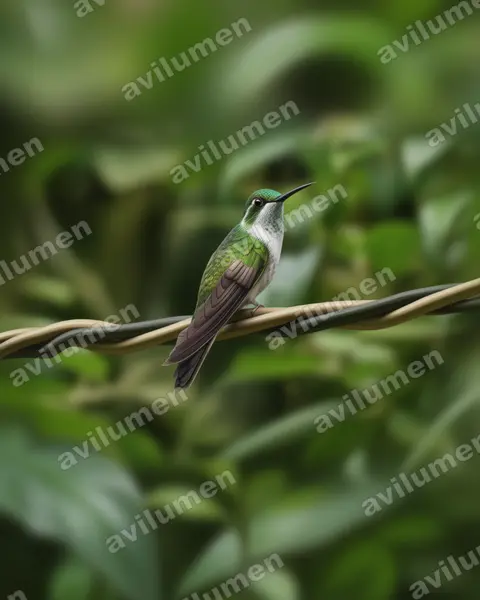Illustration im Stil Realistisch: Grünkehlnymphe (Lampornis viridipallens)