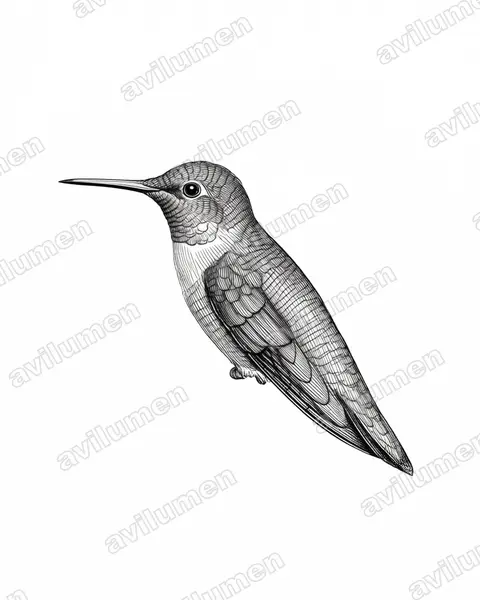 Ink illustration: Lamprolaima rhami (Garnet-throated Hummingbird)