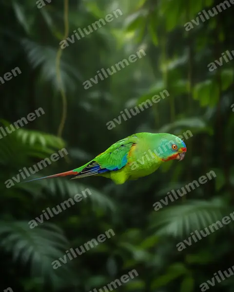Illustration Réaliste : Lathamus discolor (Perruche de Latham)