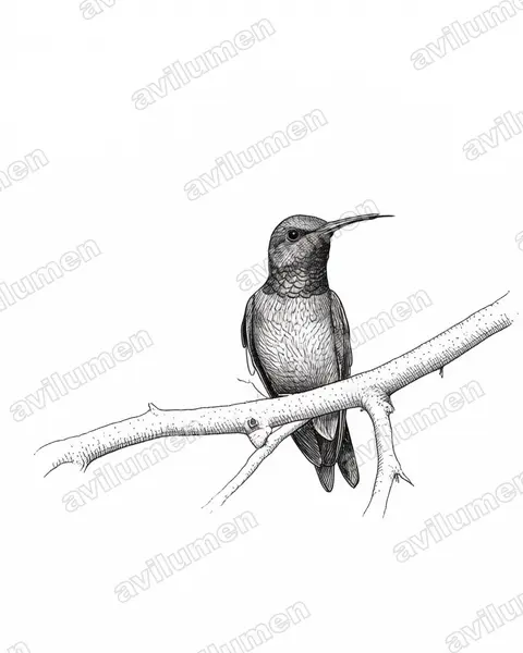Ilustración en Tinta: Lepidopyga goudoti (Chrysuronia goudoti)
