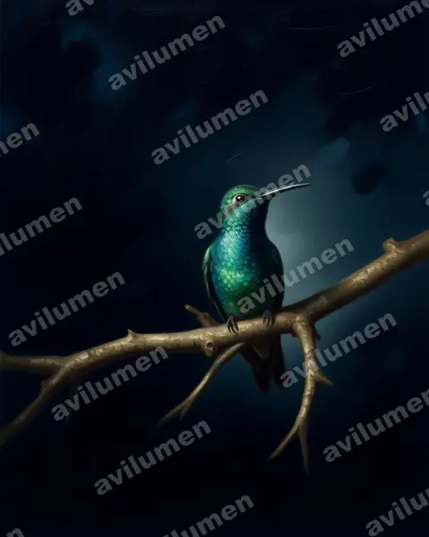 Ilustración en Óleo: Lepidopyga goudoti (Chrysuronia goudoti)