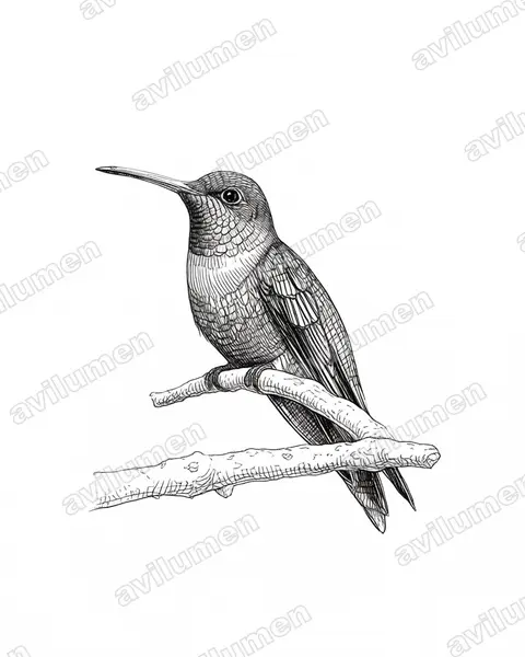 Ilustración en Tinta: Lepidopyga lilliae (Chrysuronia lilliae)