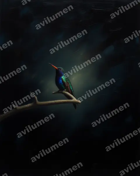 Ilustración en Óleo: Lepidopyga lilliae (Chrysuronia lilliae)