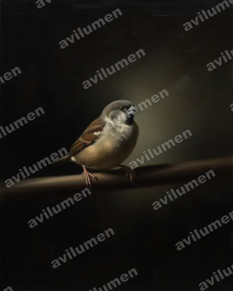 Oil illustration: Lepidopygia nana (Madagascar mannikin)