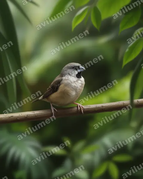 Realistic illustration: Lepidopygia nana (Madagascar mannikin)