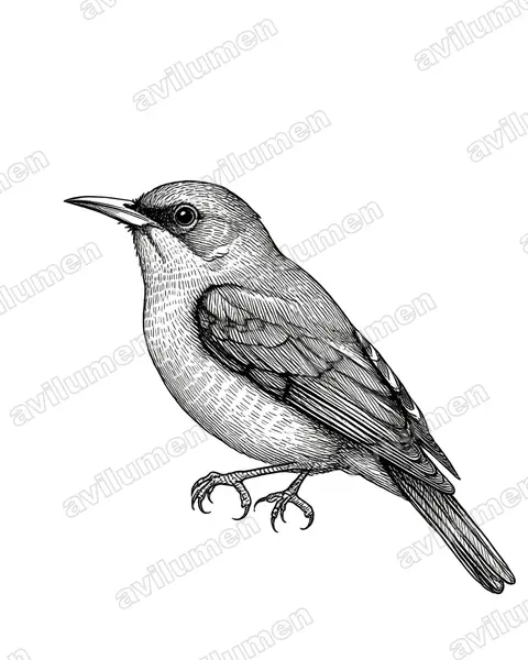 Ink illustration: Leptocoma calcostetha (Copper-throated Sunbird)