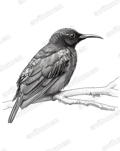 Ilustración en Tinta: Leptocoma sericea (Leptocoma aspasia)