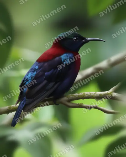 Ilustración en Realista: Leptocoma sericea (Leptocoma aspasia)