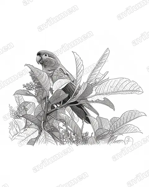 Ilustración en Tinta: Leptosittaca branickii (Perico paramuno)