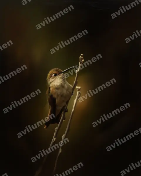 Oil illustration: Leucippus baeri (Tumbes hummingbird)