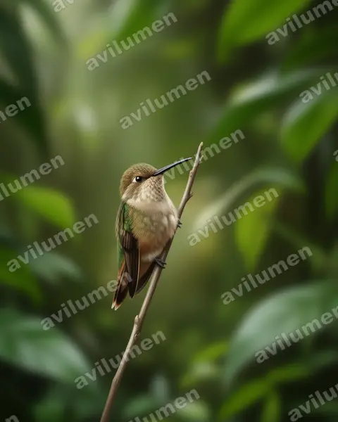 Realistic illustration: Leucippus baeri (Tumbes hummingbird)