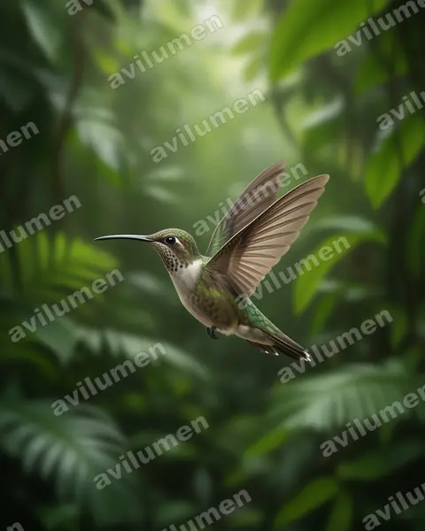 Realistic illustration: Leucippus taczanowskii (Spot-throated hummingbird)