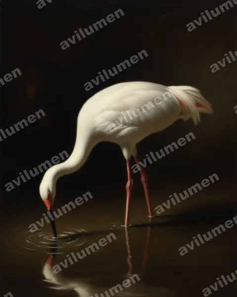 Oil illustration: Leucogeranus leucogeranus (Siberian Crane)