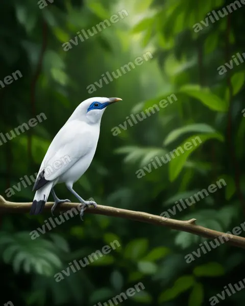 Illustration im Stil Realistisch: Balistar (Leucopsar rothschildi)