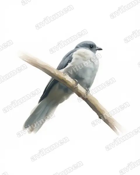 Watercolor illustration: Lipaugus fuscocinereus (Dusky Piha)