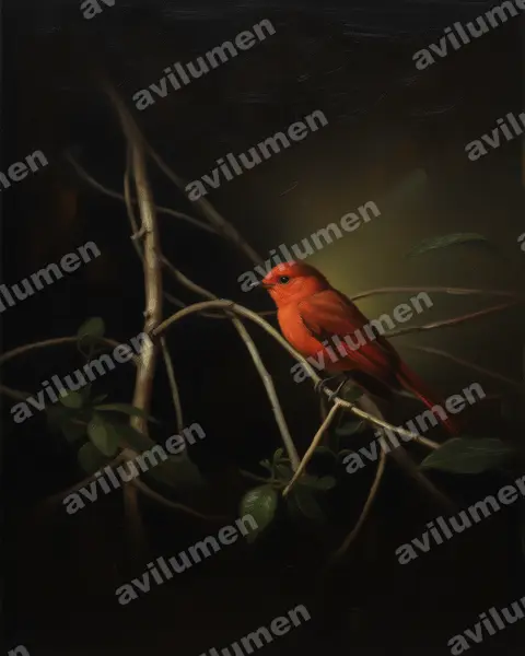 Illustration Huile : Lipaugus unirufus (Piauhau roux)