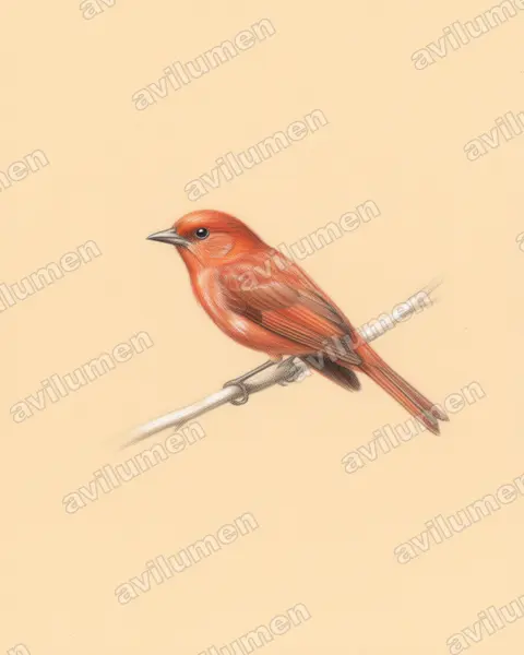 Illustration Crayon de couleur : Lipaugus unirufus (Piauhau roux)