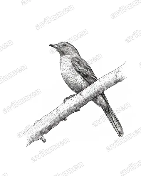 Illustration im Stil Tusche: Schreikotinga (Lipaugus vociferans)