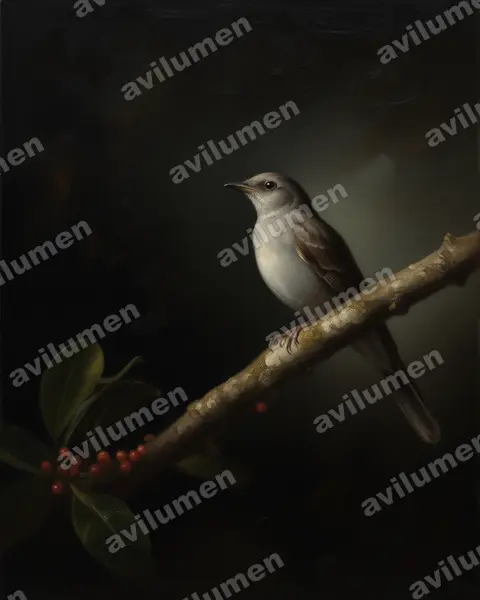 Illustration im Stil Öl: Schreikotinga (Lipaugus vociferans)