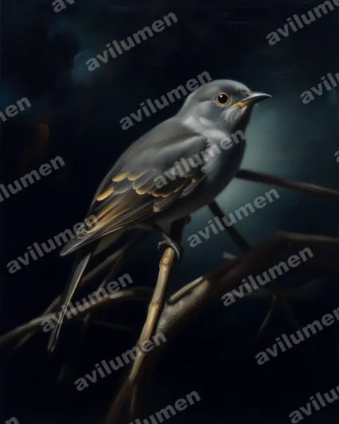 Ilustración en Óleo: Lipaugus weberi (Arrierito antioqueño)